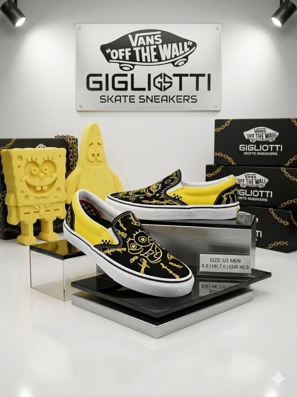 Vans x SpongeBob SquarePants by Mike Gigliotti Slip-Ons (US Men's 8)